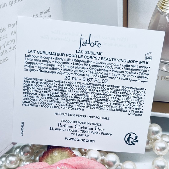 Dior J’adore 2pc Gift Set:  .17oz/5ml & Beautifying Body Milk 20ml. - Picture 7 of 8